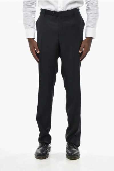 Corneliani Virgin Wool Pants With Four Pockets In Black
