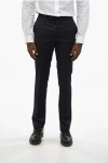 Corneliani Virgin Wool Pants With Hidden Closure In Black