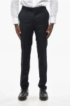 Corneliani Virgin Wool Pants With Hidden Closure In Black
