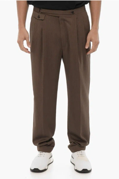 Corneliani Virgin Wool Pants With Turn-up Hems
