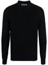 Corneliani Virgin Wool Polo Shirt In Blue