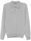 Corneliani Mens Grey Long-sleeve Brushed Wool And Cashmere-blend Knitted Polo Shirt In Grau