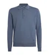 Corneliani Virgin Wool Polo Sweater In Blue