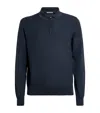 Corneliani Virgin Wool Quarter-zip Polo Sweater In Blue