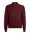 Corneliani Virgin Wool Quarter-zip Polo Sweater In Burgundy