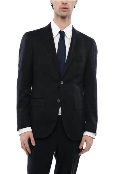 Corneliani Virgin Wool Sartoria Slim Fit Blazer In Black