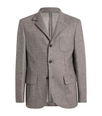 Corneliani Virgin Wool-silk-blend Blazer In Neutral