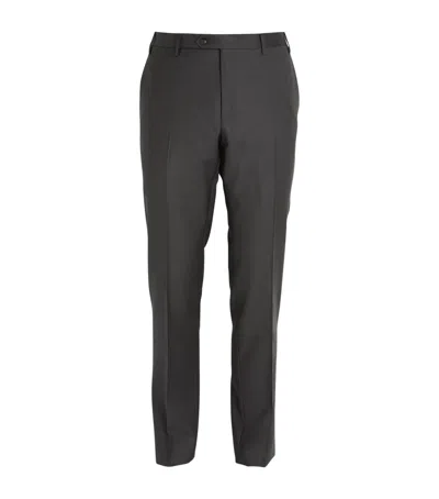CORNELIANI VIRGIN WOOL SLIM TAILORED TROUSERS