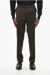 Corneliani Virgin Wool Solid Color Acedemy Pants In Brown