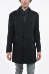Corneliani Virgin Wool Sportswear Coat With Removable Chest Piece In Black