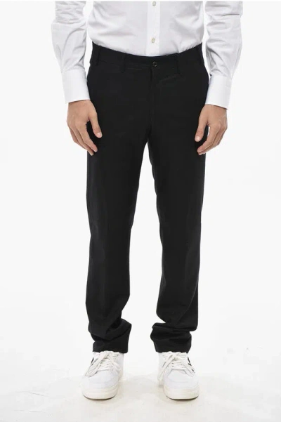 Corneliani Virgin Wool Sportswear Pants With Belt Loops In Black