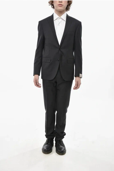 Corneliani Virgin Wool Suit Academy In Black
