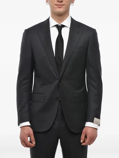 Corneliani Virgin Wool Suit In Black