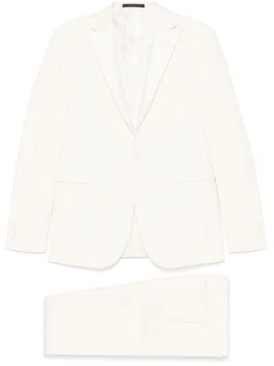 CORNELIANI VIRGIN WOOL SUIT IN WHITE