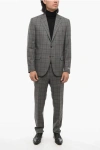 Corneliani Virgin Wool Suit With Check Motif In Gray
