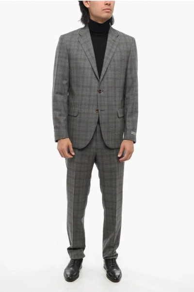 Corneliani Virgin Wool Suit With Check Motif