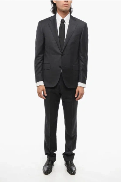 Corneliani Virgin Wool Suit With Flap Pocket