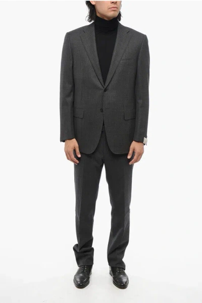 Corneliani Virgin Wool Suit With Micro Poins Motif