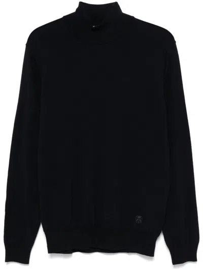 Corneliani High-neck Virgin-wool Jumper In Black