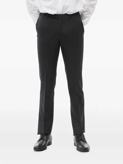 Corneliani Virgin Wool Trousers In 그레이