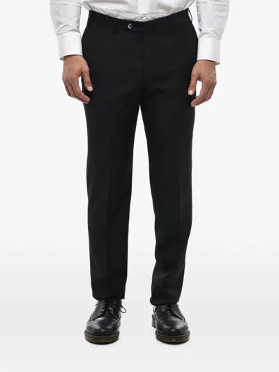 Corneliani Virgin Wool Trousers In Black