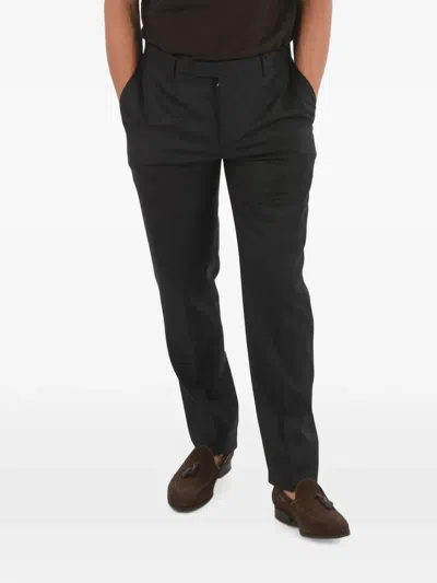 Corneliani Virgin Wool Trousers In Black