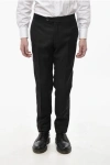 Corneliani Cc Collection Virgin Wool Trousers With Turn-up Hem In Orange