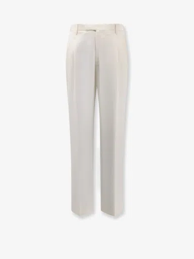 Corneliani Virgin Wool Trousers In White