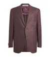 Corneliani Buttoned Up Blazer In Burgundy
