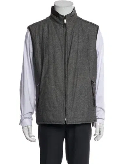 Pre-owned Corneliani Virgin Wool Vest In Gray