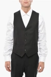 Corneliani Virgin Wool Vest With 4 Buttons And 2 Pockets In Black