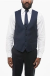Corneliani Virgin Wool Vest With Covered Buttons