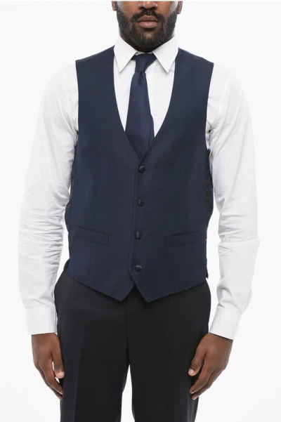 Corneliani Virgin Wool Vest With Half-belt