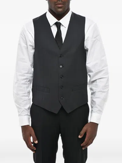 Corneliani Virgin Wool Waistcoat In Gray
