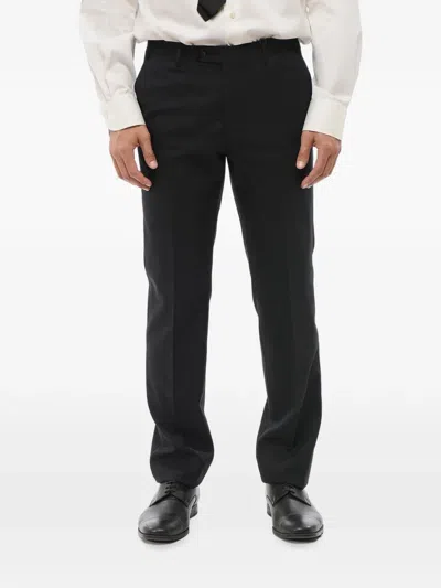 Corneliani Virgin Wool Welt-pocket Trousers In Black