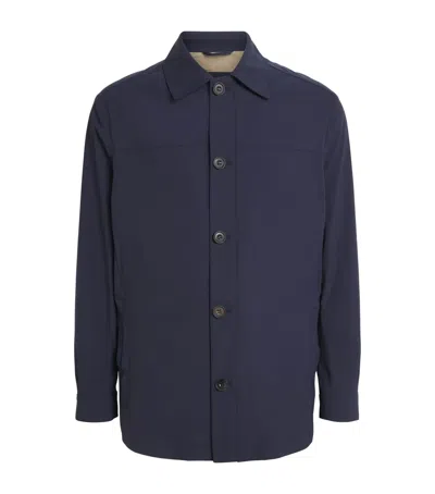 Corneliani Virgin Wool-blend Overshirt In Navy