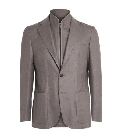 Corneliani Virgin Wool-cashmere Blazer In Gray