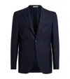Corneliani Virgin Wool-silk Unlined Whisper Blazer In Navy