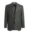 Corneliani Virgin Wool-silk-cashmere Check Blazer In Gray