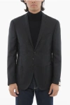 Corneliani Virginw Wool Linend 2-buttons Blazer With Patch Pockets
