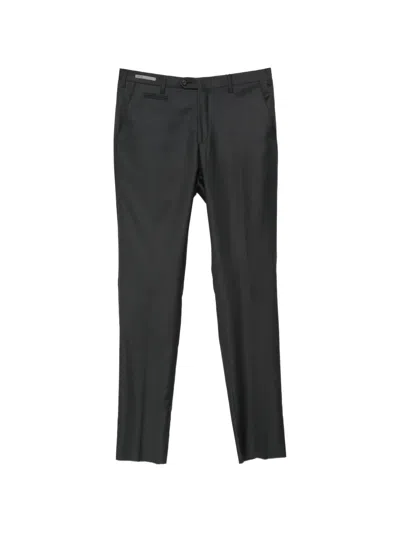 Corneliani Virgin-wool Tailored Trousers In Blue