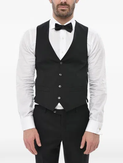 Corneliani Virgin-wool Waistcoat In Black
