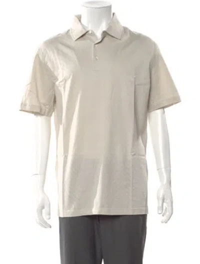Pre-owned Corneliani V-neck Short Sleeve Polo Shirt In Neutral