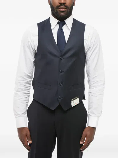 Corneliani V-neck Waistcoat In Blue