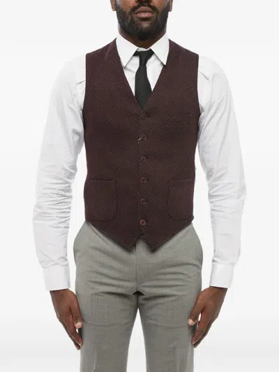 Corneliani V-neck Waistcoat In Brown
