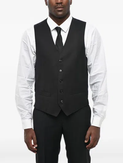 Corneliani V-neck Welt-pocket Waistcoat In Black