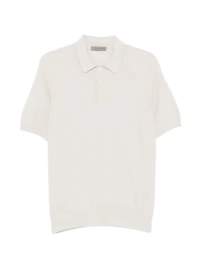 Corneliani Waffle-knit Polo Shirt In White