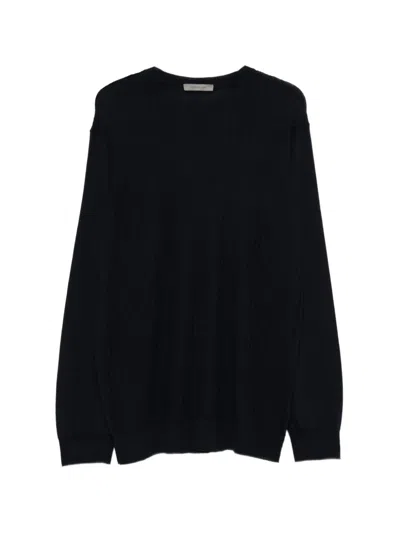 Corneliani Waffle-knit Wool Sweater In Black