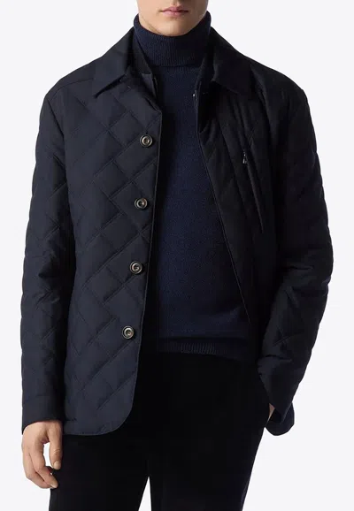 Corneliani Waterproof Quilted Jacket With Vest In Black