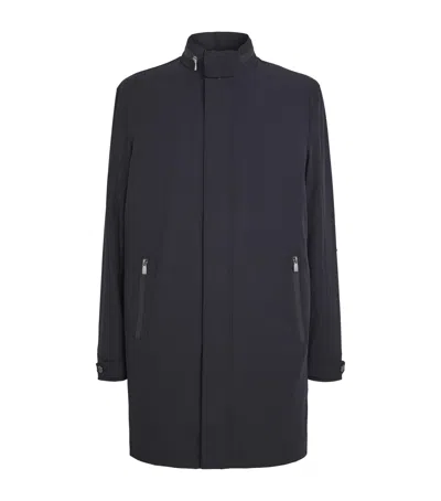 Corneliani Water-resistant Overcoat In Navy